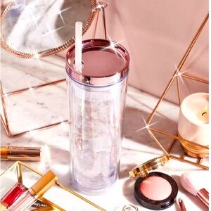 Maars skinny Tumblr with lid and straw Rose gold.